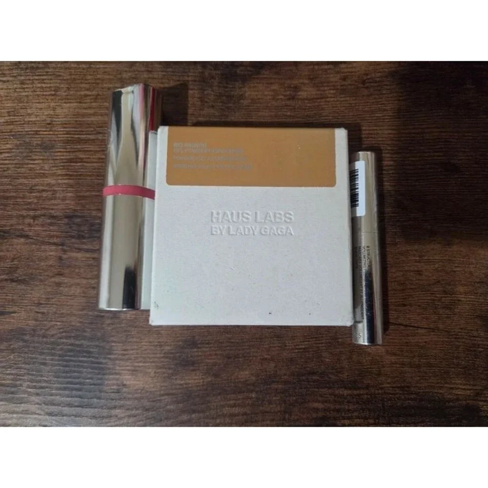 Haus Lab 3-Piece Makeup Bundle Set Lot - Gel Highlighter, Blush Balm & Mascara